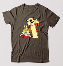 Load image into Gallery viewer, Calvin hobbes T-Shirt for Men-Olive Green-Ektarfa.online

