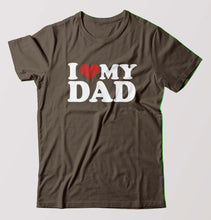 Load image into Gallery viewer, I LOVE MY DAD T-Shirt for Men-Olive Green-Ektarfa.online
