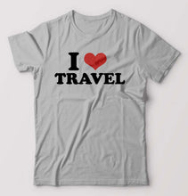 Load image into Gallery viewer, I LOVE TRAVEL T-Shirt for Men-Grey Melange-Ektarfa.online

