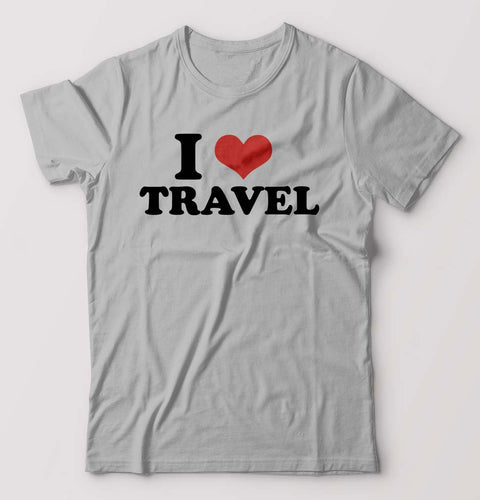 I LOVE TRAVEL T-Shirt for Men-Grey Melange-Ektarfa.online