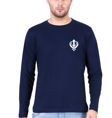 sikh Full Sleeves T-Shirt for Men-Navy Blue-Ektarfa.online
