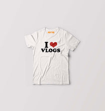 Load image into Gallery viewer, I LOVE VLOGS T-Shirt for Boy/Girl-White-Ektarfa.online
