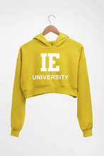 Load image into Gallery viewer, IE University Crop HOODIE FOR WOMEN-Mustard Yellow-Ektarfa.online

