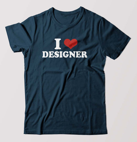 I LOVE DESIGNER T-Shirt for Men-Petrol Blue-Ektarfa.online