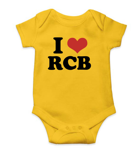I LOVE RCB Romper For Baby Boy/Girl-Yellow-Ektarfa.online