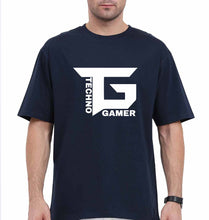 Load image into Gallery viewer, Techno Gamer Oversized T-Shirt for Men-Navy Blue-Ektarfa.online
