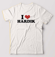 Load image into Gallery viewer, I LOVE HARDIK T-Shirt for Men-White-Ektarfa.online
