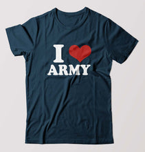 Load image into Gallery viewer, I Love Army T-Shirt for Men-Petrol Blue-Ektarfa.online
