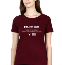 Load image into Gallery viewer, project rock T-Shirt for Women-Maroon-Ektarfa.online
