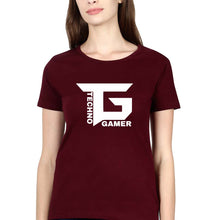 Load image into Gallery viewer, Techno Gamer T-Shirt for Women-Maroon-Ektarfa.online
