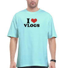 Load image into Gallery viewer, I LOVE VLOGS Oversized T-Shirt for Men
