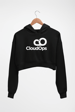 Load image into Gallery viewer, CloudOps Crop HOODIE FOR WOMEN-Black-Ektarfa.online
