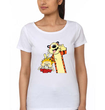 Load image into Gallery viewer, calvin hobbes T-Shirt for Women-White-Ektarfa.online
