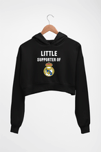 Load image into Gallery viewer, Little Supporter Real Madrid Crop HOODIE FOR WOMEN-Black-Ektarfa.online
