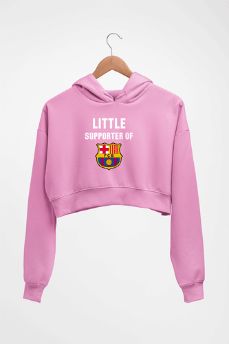 Little Supporter Barcelona Crop HOODIE FOR WOMEN-Light Baby Pink-Ektarfa.online