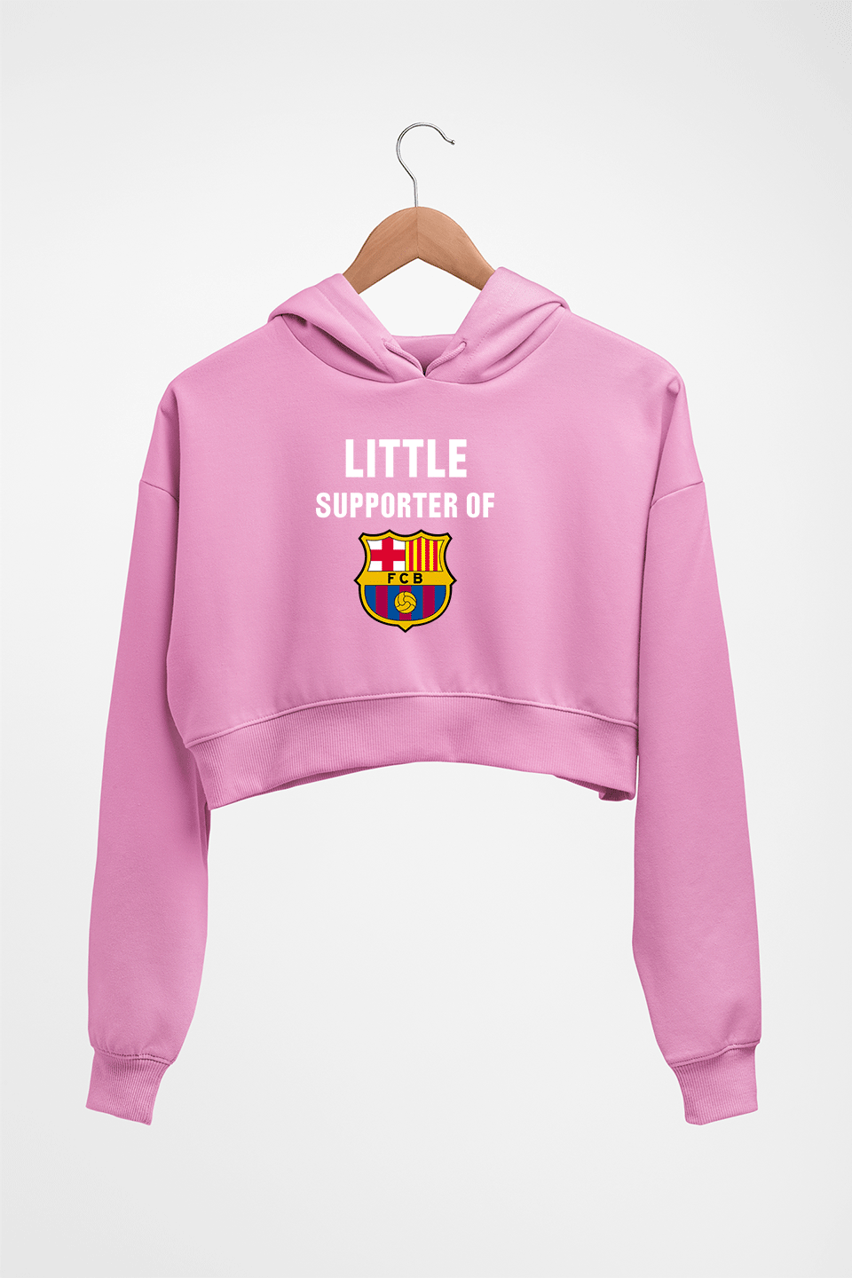 Little Supporter Barcelona Crop HOODIE FOR WOMEN-Light Baby Pink-Ektarfa.online