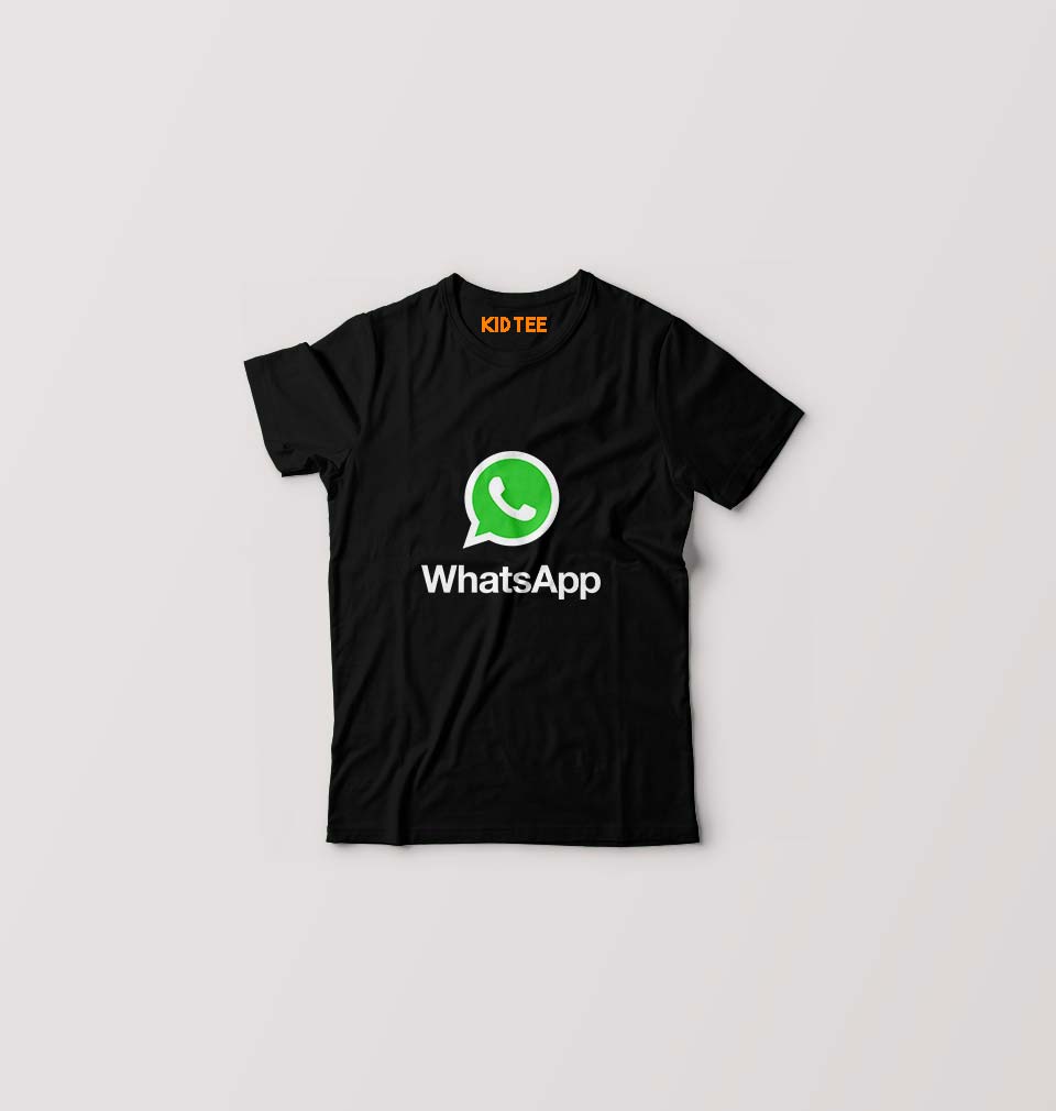WhatsApp T-Shirt for Boy/Girl-Black-Ektarfa.online