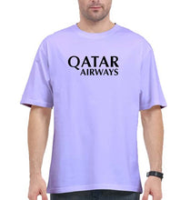 Load image into Gallery viewer, Qatar Airways Oversized T-Shirt for Men-Lavender-Ektarfa.online
