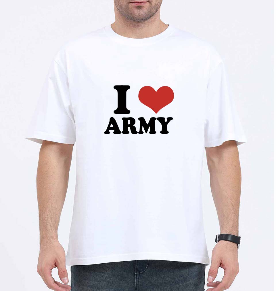 I LOVE ARMY Oversized T-Shirt for Men