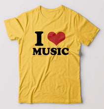 Load image into Gallery viewer, I LOVE MUSIC T-Shirt for Men-Golden Yellow-Ektarfa.online
