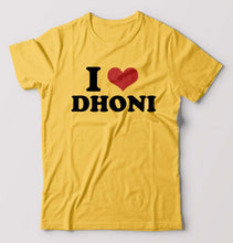 Load image into Gallery viewer, I LOVE DHONI T-Shirt for Men-Golden Yellow-Ektarfa.online
