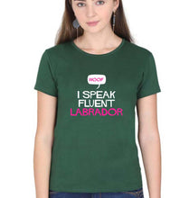Load image into Gallery viewer, i speak fluent labrador T-Shirt for Women-Dark Green-Ektarfa.online
