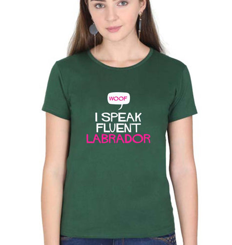 i speak fluent labrador T-Shirt for Women-Dark Green-Ektarfa.online