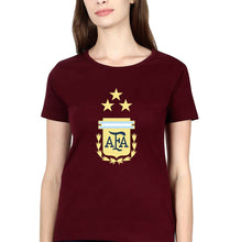 Load image into Gallery viewer, Argentina Football T-Shirt for Women-Maroon-Ektarfa.online
