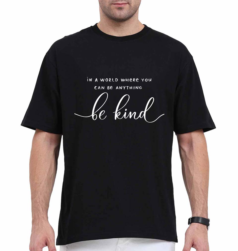 Be Kind Oversized T-Shirt for Men-Black-Ektarfa.online