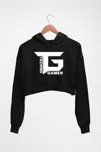 Load image into Gallery viewer, Techno Gamer Crop HOODIE FOR WOMEN-Black-Ektarfa.online
