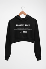 Load image into Gallery viewer, project rock Crop HOODIE FOR WOMEN-Black-Ektarfa.online
