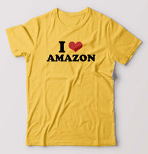 Load image into Gallery viewer, I LOVE AMAZON T-Shirt for Men-Golden Yellow-Ektarfa.online
