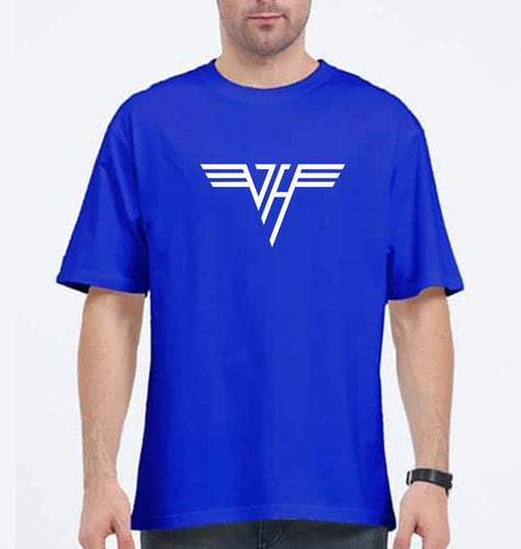 van halen Oversized T-Shirt for Men-Royal Blue-Ektarfa.online
