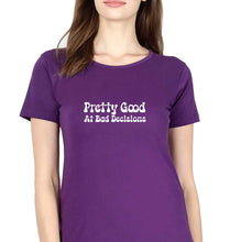 Load image into Gallery viewer, pretty good at bad decisions T-Shirt for Women-Purple-Ektarfa.online
