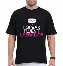 Load image into Gallery viewer, i speak fluent labrador Oversized T-Shirt for Men-Black-Ektarfa.online
