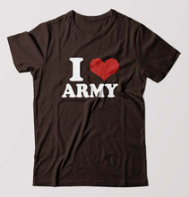Load image into Gallery viewer, I Love Army T-Shirt for Men-Coffee Brown-Ektarfa.online
