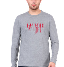 Load image into Gallery viewer, savage Full Sleeves T-Shirt for Men-Grey Melange-Ektarfa.online

