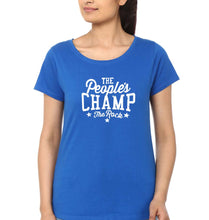 Load image into Gallery viewer, The Rock - The People&#39;s Champ T-Shirt for Women-Royal Blue-Ektarfa.online
