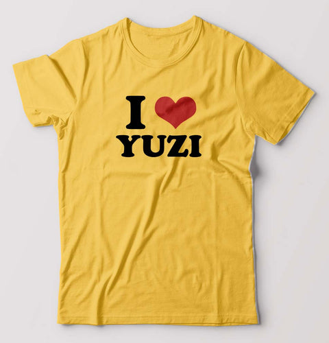I LOVE YUZI T-Shirt for Men-Golden Yellow-Ektarfa.online