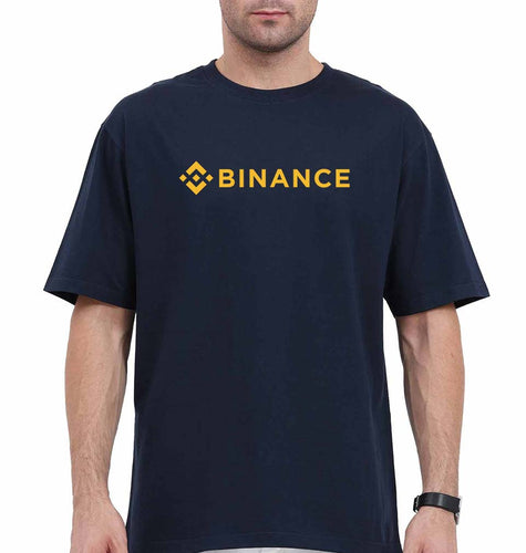 binance Oversized T-Shirt for Men-Navy Blue-Ektarfa.online
