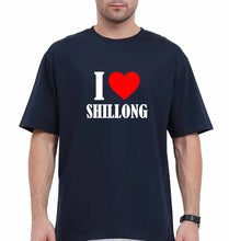 Load image into Gallery viewer, i love shillong Oversized T-Shirt for Men-Navy Blue-Ektarfa.online
