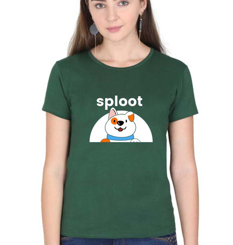 Sploot T-Shirt for Women-Dark Green-Ektarfa.online
