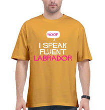 Load image into Gallery viewer, i speak fluent labrador Oversized T-Shirt for Men-Golden Yellow-Ektarfa.online
