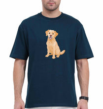 Load image into Gallery viewer, golden retreiver Oversized T-Shirt for Men-Petrol Blue-Ektarfa.online
