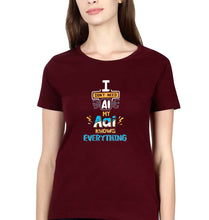 Load image into Gallery viewer, Artificial intelligence (AI) Aai T-Shirt for Women-Maroon-Ektarfa.online
