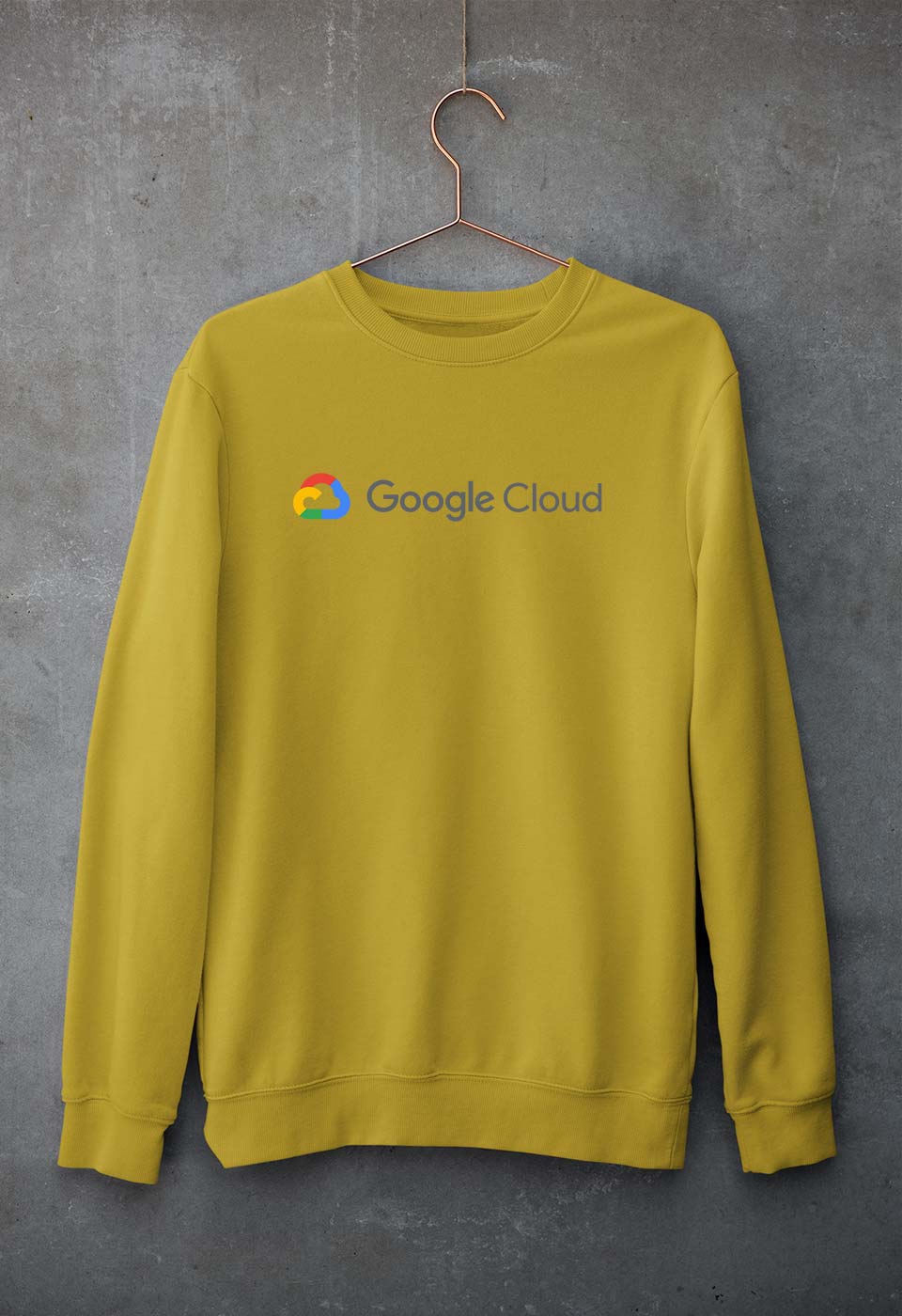 google cloud Unisex Sweatshirt for Men/Women-Mustard Yellow-Ektarfa.online