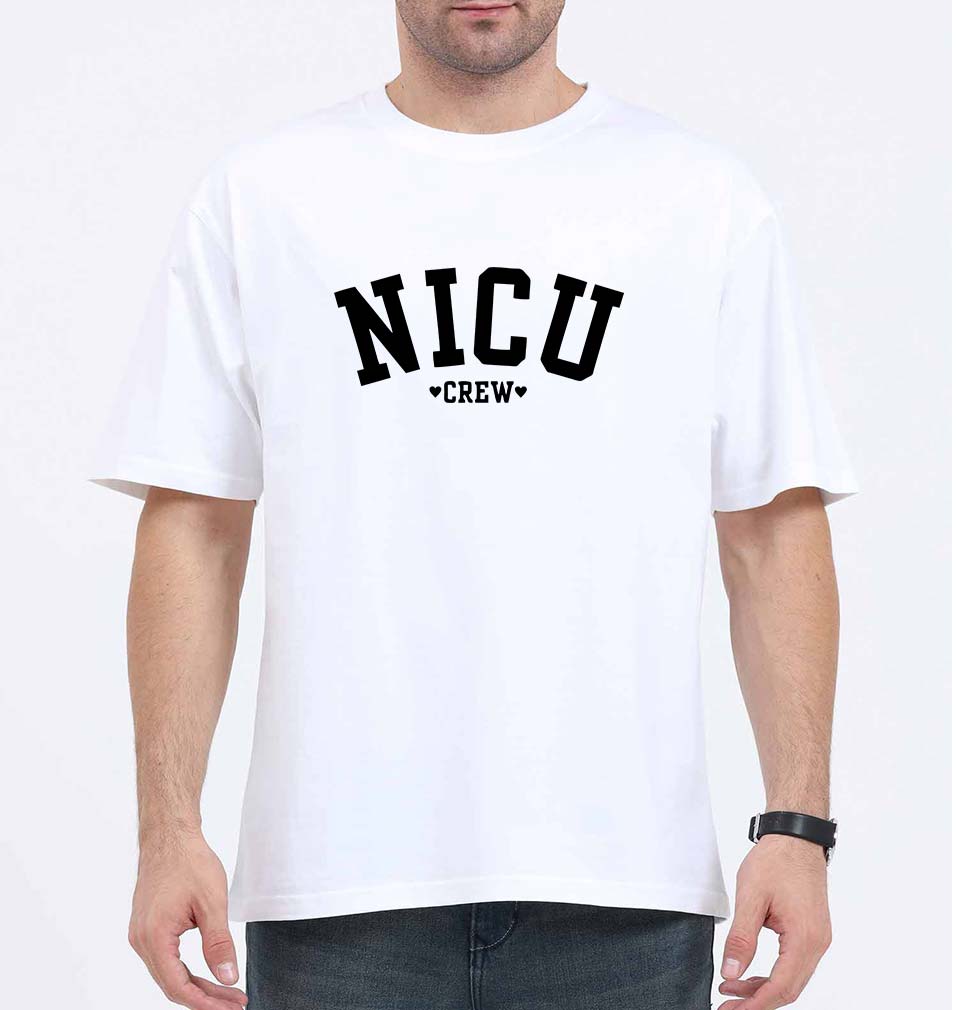 NICU crew Oversized T-Shirt for Men-White-Ektarfa.online
