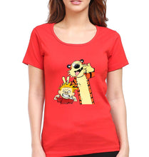 Load image into Gallery viewer, calvin hobbes T-Shirt for Women-Red-Ektarfa.online
