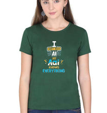 Load image into Gallery viewer, Artificial intelligence (AI) Aai T-Shirt for Women-Dark Green-Ektarfa.online
