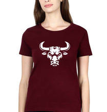 Load image into Gallery viewer, Bull T-Shirt for Women-Maroon-Ektarfa.online
